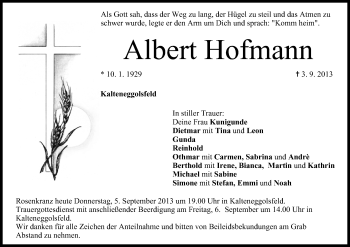 Anzeige von Albert Hofmann von MGO