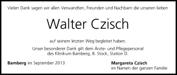 Anzeige von Walter Czisch von MGO
