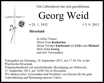 Anzeige von Georg Weid von MGO