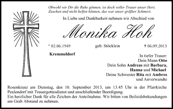 Anzeige von Monika Hoh von MGO