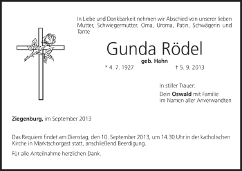 Anzeige von Gunda Rödel von MGO