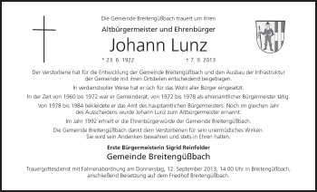 Anzeige von Johann Lunz von MGO