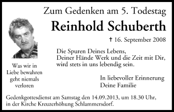 Anzeige von Reinhold Schuberth von MGO