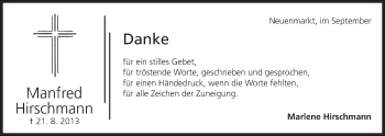 Anzeige von Manfred Hirschmann von MGO