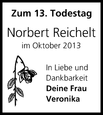 Anzeige von Norbert Reichelt von MGO