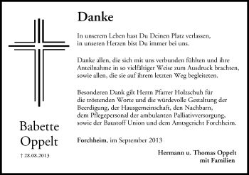 Anzeige von Babette Oppelt von MGO