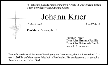 Anzeige von Johann Krier von MGO