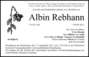 Anzeige von Albin Rebhann von MGO