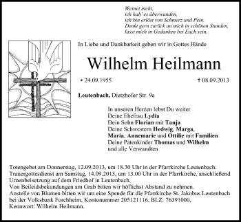 Anzeige von Wilhelm Heilmann von MGO