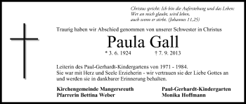 Anzeige von Paula Gall von MGO