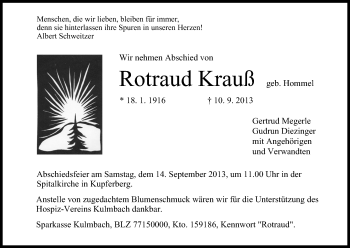 Anzeige von Rotraud Krauß von MGO