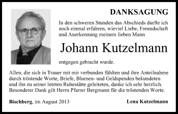Anzeige von Johann Kutzelmann von MGO