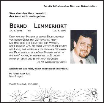 Anzeige von Bernd Lemmerhirt von MGO