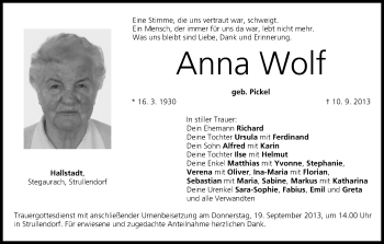 Anzeige von Anna Wolf von MGO