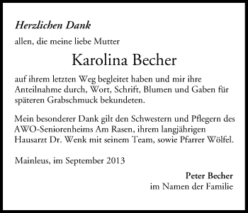 Anzeige von Karolina Becher von MGO