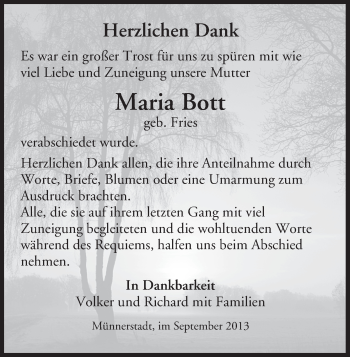 Anzeige von Maria Bott von MGO