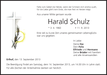 Anzeige von Harald Schulz von MGO