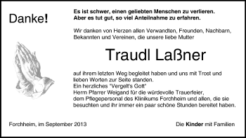 Anzeige von Traudl Laßner von MGO