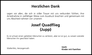 Anzeige von Josef Quadflieg von MGO