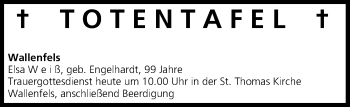 Anzeige von Totentafel vom 14.09.2013 von MGO