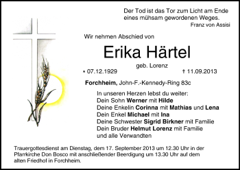 Anzeige von Erika Härtel von MGO