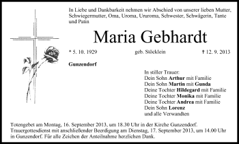 Anzeige von Maria Gebhardt von MGO