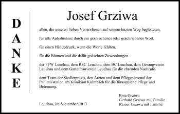 Anzeige von Josef Grziwa von MGO