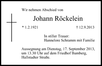 Anzeige von Johann Röckelein von MGO