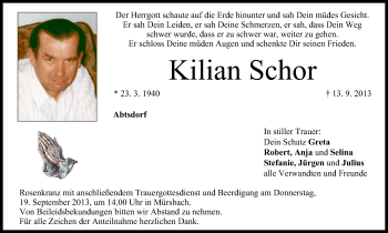 Anzeige von Kilian Schor von MGO