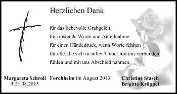 Anzeige von Margareta Schroll von MGO