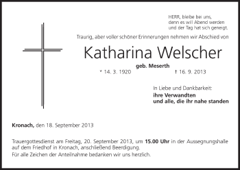 Anzeige von Katharina Welscher von MGO
