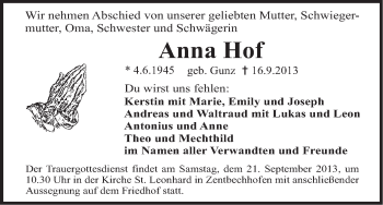 Anzeige von Anna Hof von MGO