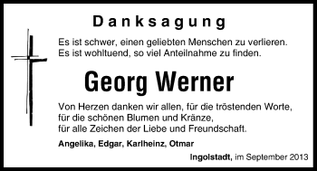 Anzeige von Georg Werner von MGO