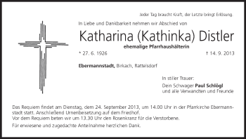 Anzeige von Katharina Distler von MGO
