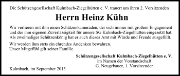 Anzeige von Heinz Kühn von MGO