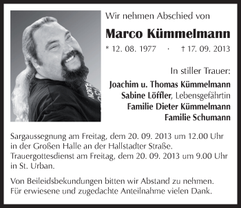 Anzeige von Marco Kümmelmann von MGO