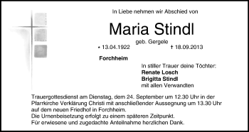 Anzeige von Maria Stindl von MGO