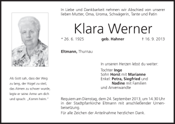 Anzeige von Klara Werner von MGO