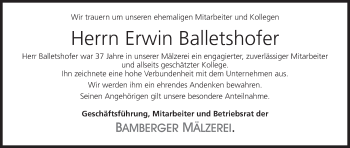 Anzeige von Erwin Balletshofer von MGO