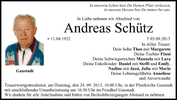 Anzeige von Andreas Schütz von MGO
