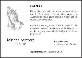Anzeige von Heinrich Seybert von MGO