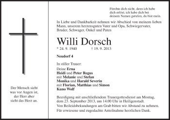 Anzeige von Willi Dorsch von MGO