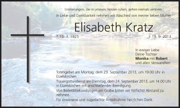 Anzeige von Elisabeth Kratz von MGO