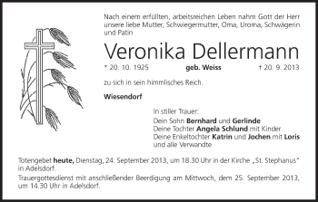 Anzeige von Veronika Dellermann von MGO