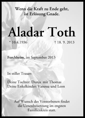 Anzeige von Aladar Toth von MGO