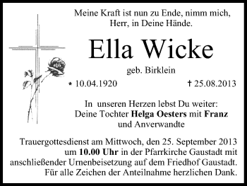 Anzeige von Ella Wicke von MGO