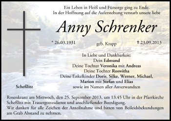 Anzeige von Anny Schrenker von MGO