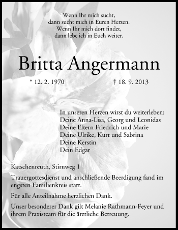 Anzeige von Britta Angermann von MGO