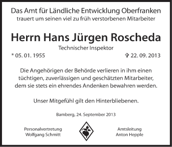 Anzeige von Hans-Jürgen Roscheda von MGO