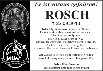 Anzeige von Hans-Jürgen Roscheda von MGO